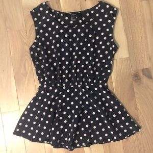 Polka Dot Peplum Shirt